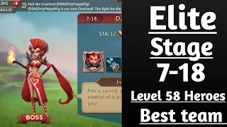 Lords mobile Elite Stage 7-18 With level 58 heroes F2p best team