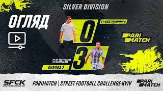 Огляд матчу | ГРУПА ЗДОРОВ'Я 0 : 3 AURORA TEAM 2 |SFCK PARIMATCH| STREET FOOTBALL CHALLENGE