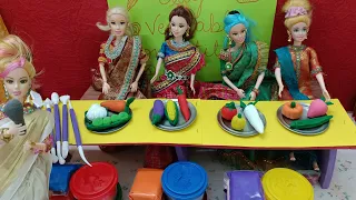 clay mold clay vegetable | Barbie doing | mini Indian food