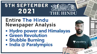 5 Sep |Hydro power and Himalayas | Green Revolution | Stubble Burning | India @ Paralympics