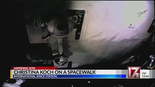 Christina Koch on a space walk