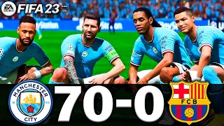 FIFA 23 - MESSI, RONALDO, MBAPPE, NEYMAR, LEGENDS ALL STARS | MAN CITY 70-0 FC BARCELONA | UCL FINAL