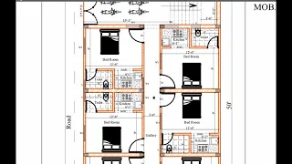 30' x 50' Rent Purpose House plan #houseplan #Gharkanaksa #naksa #map #Rentpurpose 5.5 marla