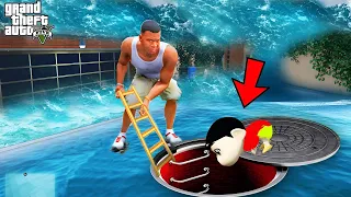 Franklin & Shinchan Escape From Tsunami || End of Gta 5 || Gta Tamil the tsunami