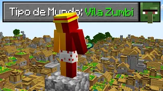 sobrevivi em uma VILA ZUMBI INFINITA no minecraft...