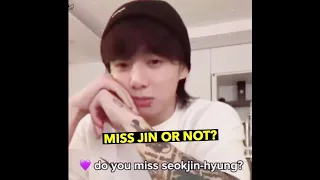 Jungkook reaction when Army asking if he misses Jin or not (JK live 06.30.23)