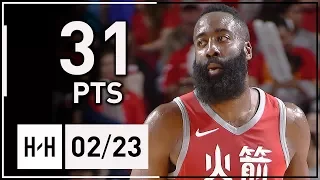 James Harden Full Highlights Rockets vs Timberwolves (2018.02.23) - 31 Pts, 9 Assists!