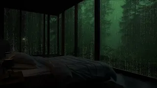 A Quiet and Rain-Kissed Night in the Forest at Night | Cozy Bedroom and Continuous Rain ASMR