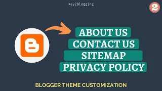 How to create Privacy policy, contact us, sitemap pages in Blogger | Blogger customization (Part-2)