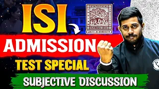 Indian Statistical Institute - ISI Admission Test Special | MCQ Discussion Session 💯💯