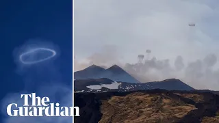 Volcanic vortex: Mount Etna blows rings into the Sicilian sky