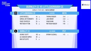 Lancashire CL - 3rd XI League Division 1 - Burnley CC 3rd XI v Littleborough CC 3rd XI