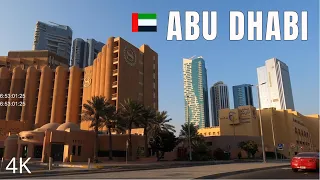 ABU DHABI downtown -  Driving in the capital of UAE. 4K