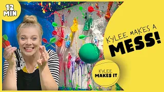 Kylee Makes a Mess | Pop Paint Balloons, Pour Painting, & Paint with Bubbles! Process Art Kids Video