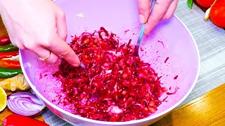 AMAZING beet salad! INCREDIBLY FAMOUS delicious salad! A long forgotten recipe! 3 Recipes