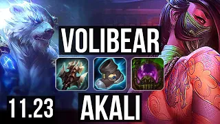 VOLI vs AKALI (TOP) | Legendary, 23/4/6, 300+ games | EUW Master | 11.23