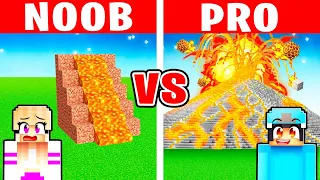 NOOB vs PRO VOLCANO HOUSE Build Challenge in Minecraft