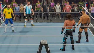 WWE 2K23: Messi & Neymar vs AJ STYLES & CARMELO HAYES| [020823]