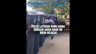 POLISI LATIHAN HURU-HARA DENGAN ANAK-ANAK SD BIKIN NGAKAK - @TribunLampungOfficial