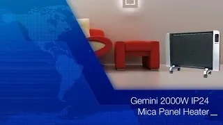 Gemini 2000W IP24 Super Slim Mica Panel Heater