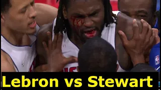 Isaiah Stewart wanna fight Lebron after being elbowed _ Lakers vs Pistons | NBA 2021