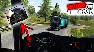 IDIOTS on the road #27 - troll getting banned by admin || FUNNY MOMENTS || ETS2MP