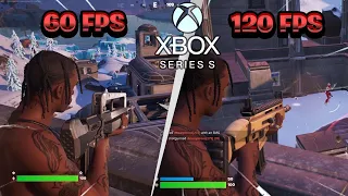 Fortnite Chapter 4 120FPS vs 60FPS Gameplay on Xbox Series S (Graphics Difference)