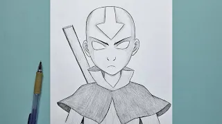 How to draw Avatar Aang || Avatar: The Last Airbender || Aang step by step easy for beginners