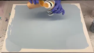 #54 Beautiful Straight Pour Using Left over Table Paint - Acrylic Pouring - Fluid Art