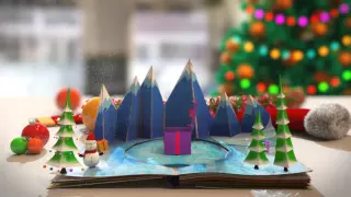 Pop Up Book - Christmas Card Animation Business Message Video
