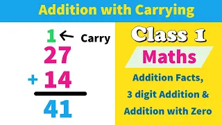 Addition with Carrying । Addition Facts and Addition with Carry Over । Class 1 Maths Syllabus