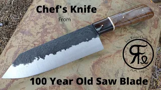 Chef's Knife from 100yo Saw Blade