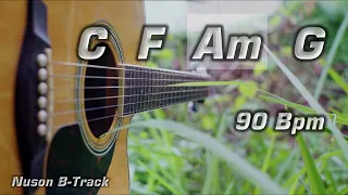 C Major (90 Bpm) Acoustic Guitar Backing Track with Cajon