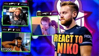 CS GO PROS & CASTERS REACT TO NIKO PLAYS