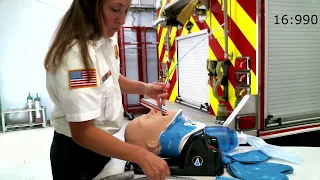 Paramedic Intubating with the Vie Scope