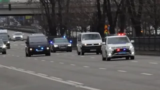 motorcades of Justin Trudeau, Alexander De Croo, George Maloney, Ursula von der Leyen in Kyiv