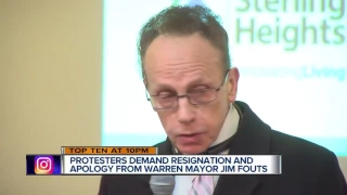 Protesters demand resignation and apology from Warren Mayor Jim Fouts