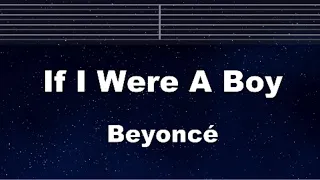 Practice Karaoke♬ If I Were A Boy - Beyoncé 【With Guide Melody】 Instrumental, Lyric, BGM