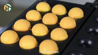 2022 latest delicious waffle making, waffle making process of 12 grid Takoyaki Ball waffle maker