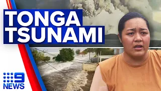 Communications down and toxic air after Tonga volcano erupts | 9 News Australia