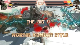 Goro & Hydra VS T Rex & Spino 2 VS 2 Mortal Kombat Style - Animal Revolt Battle Simulator
