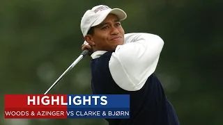 Tiger Woods & Paul Azinger vs Darren Clarke & Thomas Bjørn | Extended Highlights | 2002 Ryder Cup