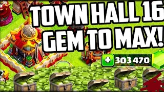 GEM TO MAX Clash of Clans Town Hall 16 Update ( Clash Of Clan )