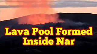 Lava Pool Formed Inside Nar / Iceland Fagradalsfjall Geldingadalir Volcano