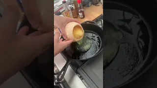 Frying OSTRICH EGG