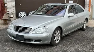 Обзор W220 S500L из Японии пробег 40 412 км в Разбор на Запчасти