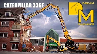 CATERPILLAR 336F HRD LONGFRONT + KOMATSU PC210 BAGGER ABBRUCH BAUSTELLE WOHNHAUS