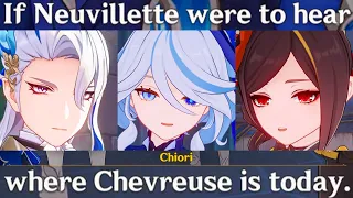 REPORT to NEUVILLETTE?? CHIORI & FURINA Choose CHEVREUSE Cutscene Genshin Impact