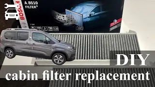 How to replace cabin filter-PEUGEOT RIFTER/CITROEN BERLINGO/OPEL COMBO/TOYOTA PROACE CITY VERSO/COMB