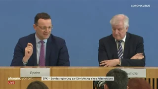 Corona-Epidemie: Minister Spahn und Seehofer zur Einrichtung des gemeinsamen Krisenstabes